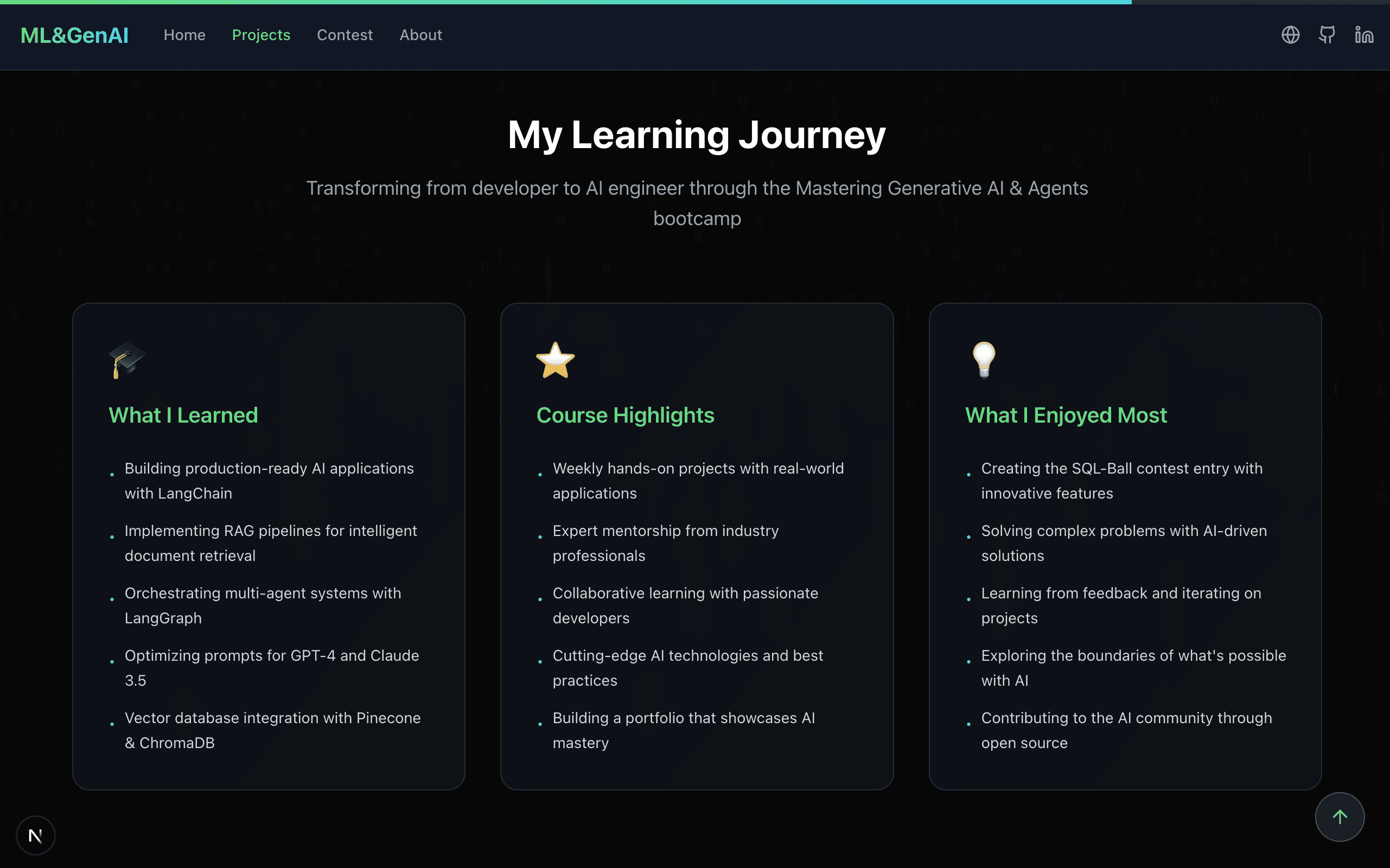 Learning Journey Section