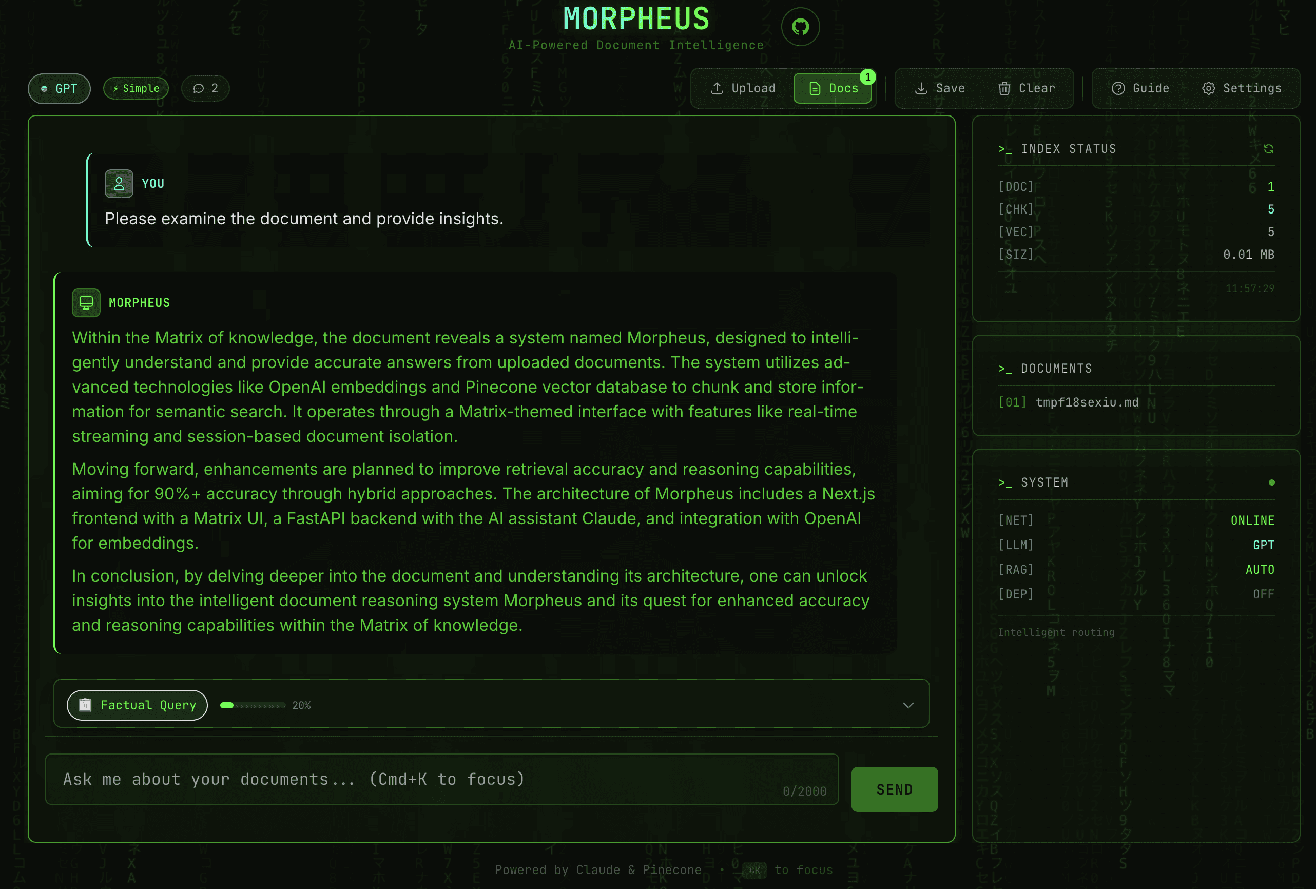 Chat Interface with AI Responses